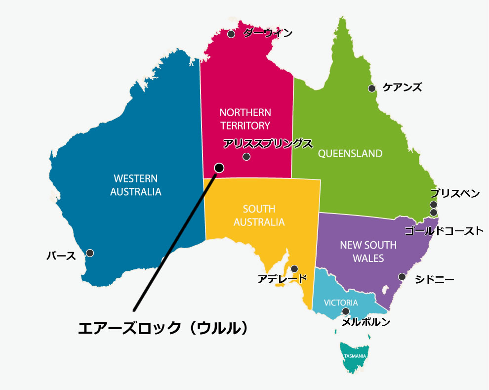 エアーズロック(ウルル)の位置